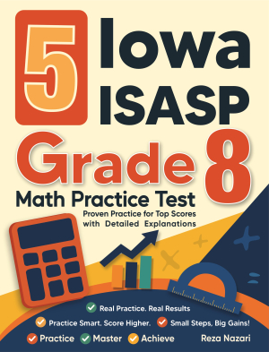 5 Iowa ISASP Grade 8 Math Practice Tests cover