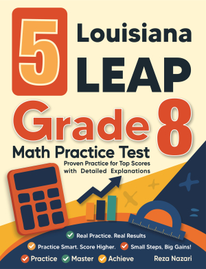 5 Louisiana LEAP Grade 8 Math Practice Tests cover