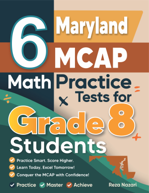 6 Maryland MCAP Grade 8 Math Practice Tests cover