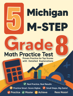5 Michigan M-STEP Grade 8 Math Practice Tests cover
