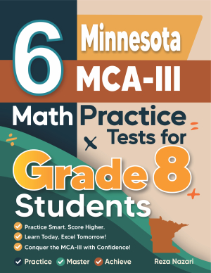 6 Minnesota MCA-III Grade 8 Math Practice Tests cover