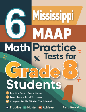 6 Mississippi MAAP Grade 8 Math Practice Tests cover