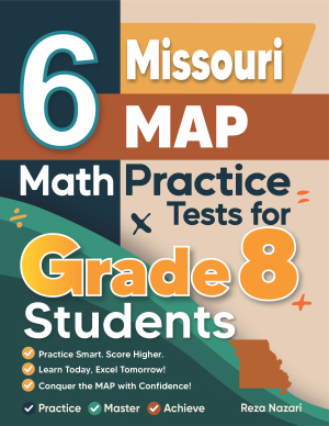 6 Missouri MAP Grade 8 Math Practice Tests cover