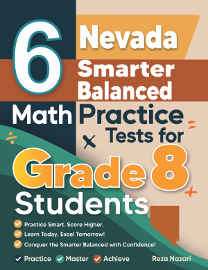 6 Nevada Smarter Balanced Grade 8 Math Practice Tests cover