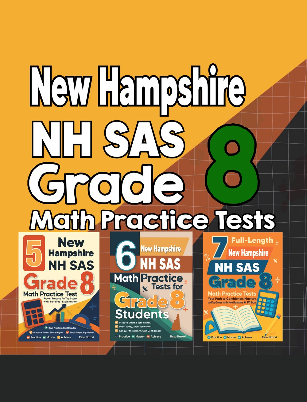 New Hampshire NH SAS Grade 8 Math Preparation Bundle