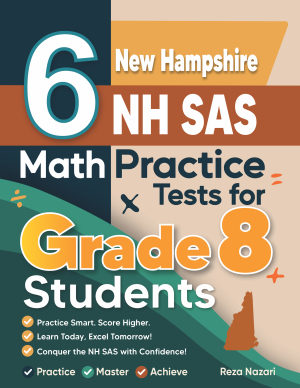 6 New Hampshire NH SAS Grade 8 Math Practice Tests cover
