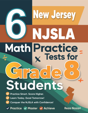 6 New Jersey NJSLA Grade 8 Math Practice Tests cover