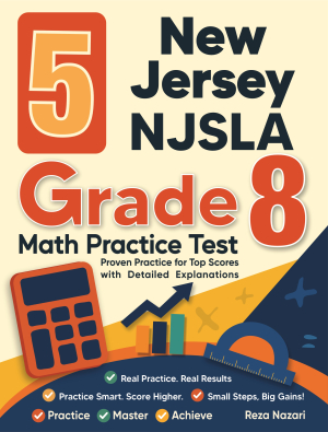 5 New Jersey NJSLA Grade 8 Math Practice Tests cover
