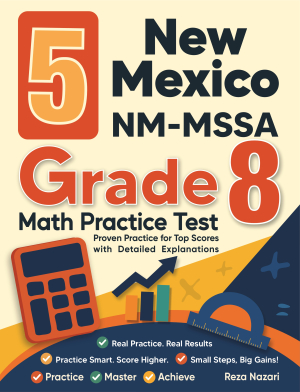 5 New Mexico NM-MSSA Grade 8 Math Practice Tests cover