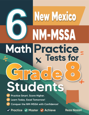 6 New Mexico NM-MSSA Grade 8 Math Practice Tests cover