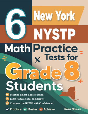 6 New York NYSTP Grade 8 Math Practice Tests cover