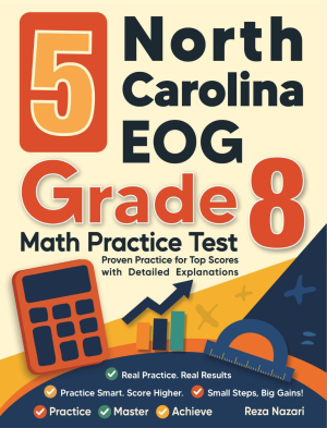 5 North Carolina EOG Grade 8 Math Practice Tests cover