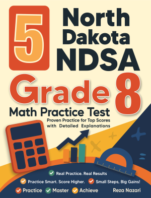 5 North Dakota NDSA Grade 8 Math Practice Tests cover