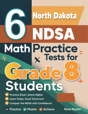 6 North Dakota NDSA Grade 8 Math Practice Tests cover