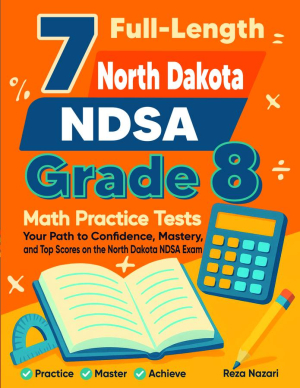 7 North Dakota NDSA Grade 8 Math Practice Tests cover