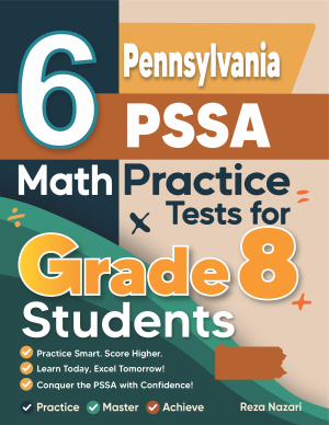 6 Pennsylvania PSSA Grade 8 Math Practice Tests cover