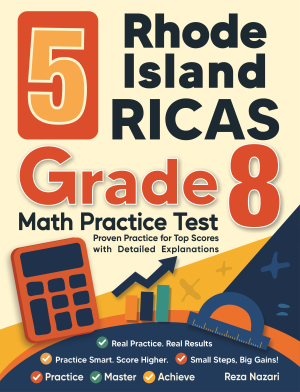 5 Rhode Island RICAS Grade 8 Math Practice Tests cover