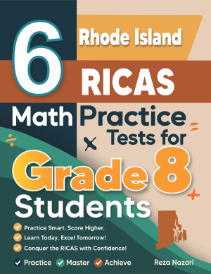 6 Rhode Island RICAS Grade 8 Math Practice Tests cover