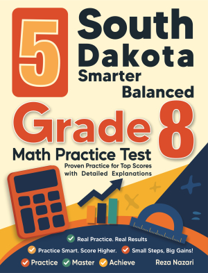 5 South Dakota Smarter Balanced Grade 8 Math Practice Tests cover