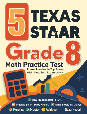 5 Texas STAAR Grade 8 Math Practice Tests cover