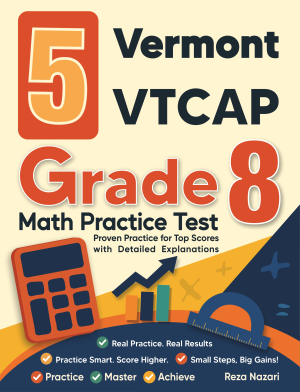 5 Vermont VTCAP Grade 8 Math Practice Tests cover