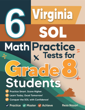 6 Virginia SOL Grade 8 Math Practice Tests cover