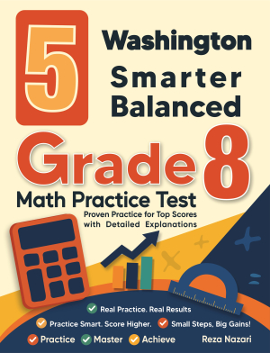 5 Washington Smarter Balanced Grade 8 Math Practice Tests cover