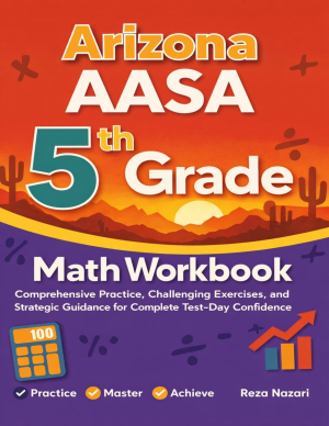 Arizona AASA 5th Grade Math Workbook cover