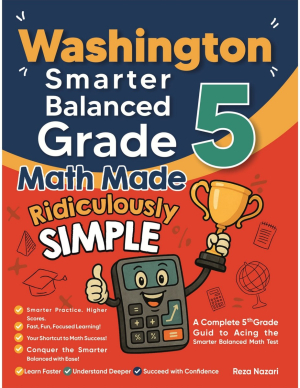 Washington Smarter Balanced Grade 5 Math Made Ridiculously Simple cover