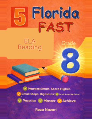 5 Florida FAST Grade 8 Reading Practice Tests cover