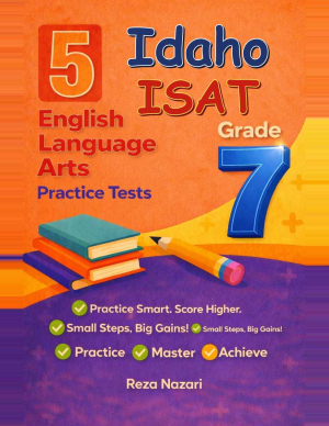 5 Idaho ISAT Grade 7 English Language Arts (ELA) Practice Tests cover