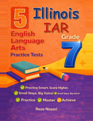 5 Illinois IAR Grade 7 English Language Arts (ELA) Practice Tests cover
