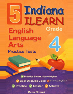 Indiana ILEARN ELA Grade 4: 5 Full Practice Tests cover