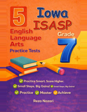 5 Iowa ISASP Grade 7 English Language Arts (ELA) Practice Tests cover