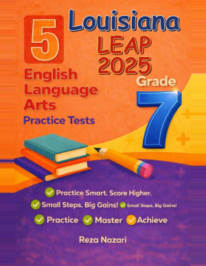 5 Louisiana LEAP Grade 7 English Language Arts (ELA) Practice Tests cover