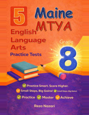 5 Maine MTYA Grade 8 English Language Arts (ELA) Practice Tests cover