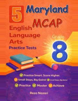 5 Maryland MCAP Grade 8 English Language Arts (ELA) Practice Tests cover