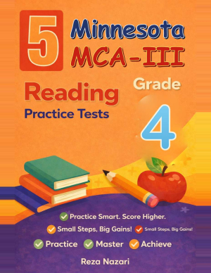Minnesota MCA-III Reading Grade 4: 5 Full Practice Tests cover