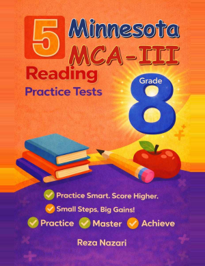 5 Minnesota MCA-III Grade 8 Reading Practice Tests cover
