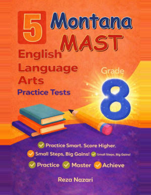 5 Montana MAST Grade 8 English Language Arts (ELA) Practice Tests cover