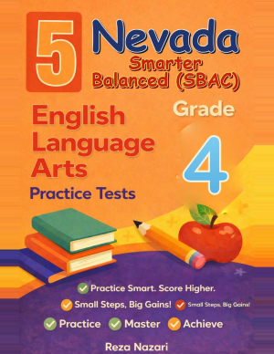 Nevada Smarter Balanced ELA Grade 4: 5 Full Practice Tests cover
