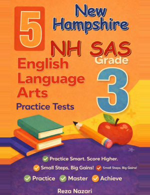 New Hampshire NH SAS Grade 3 ELA: 5 Full Practice Tests cover
