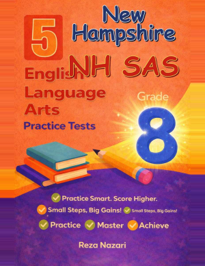 5 New Hampshire NH SAS Grade 8 English Language Arts (ELA) Practice Tests cover