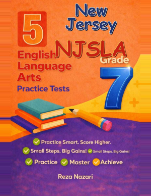 5 New Jersey NJSLA Grade 7 English Language Arts (ELA) Practice Tests cover