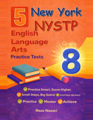 5 New York NYSTP Grade 8 English Language Arts (ELA) Practice Tests cover