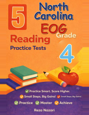 North Carolina EOG Reading Grade 4: 5 Full Practice Tests cover