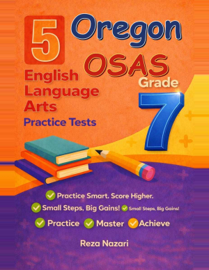 5 Oregon OSAS Grade 7 English Language Arts (ELA) Practice Tests cover