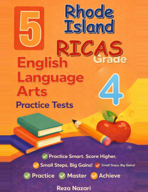Rhode Island RICAS ELA Grade 4: 5 Full Practice Tests cover