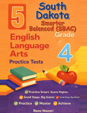 South Dakota Smarter Balanced ELA Grade 4: 5 Full Practice Tests cover
