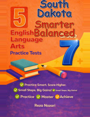 5 South Dakota Smarter Balanced Grade 7 English Language Arts (ELA) Practice Tests cover